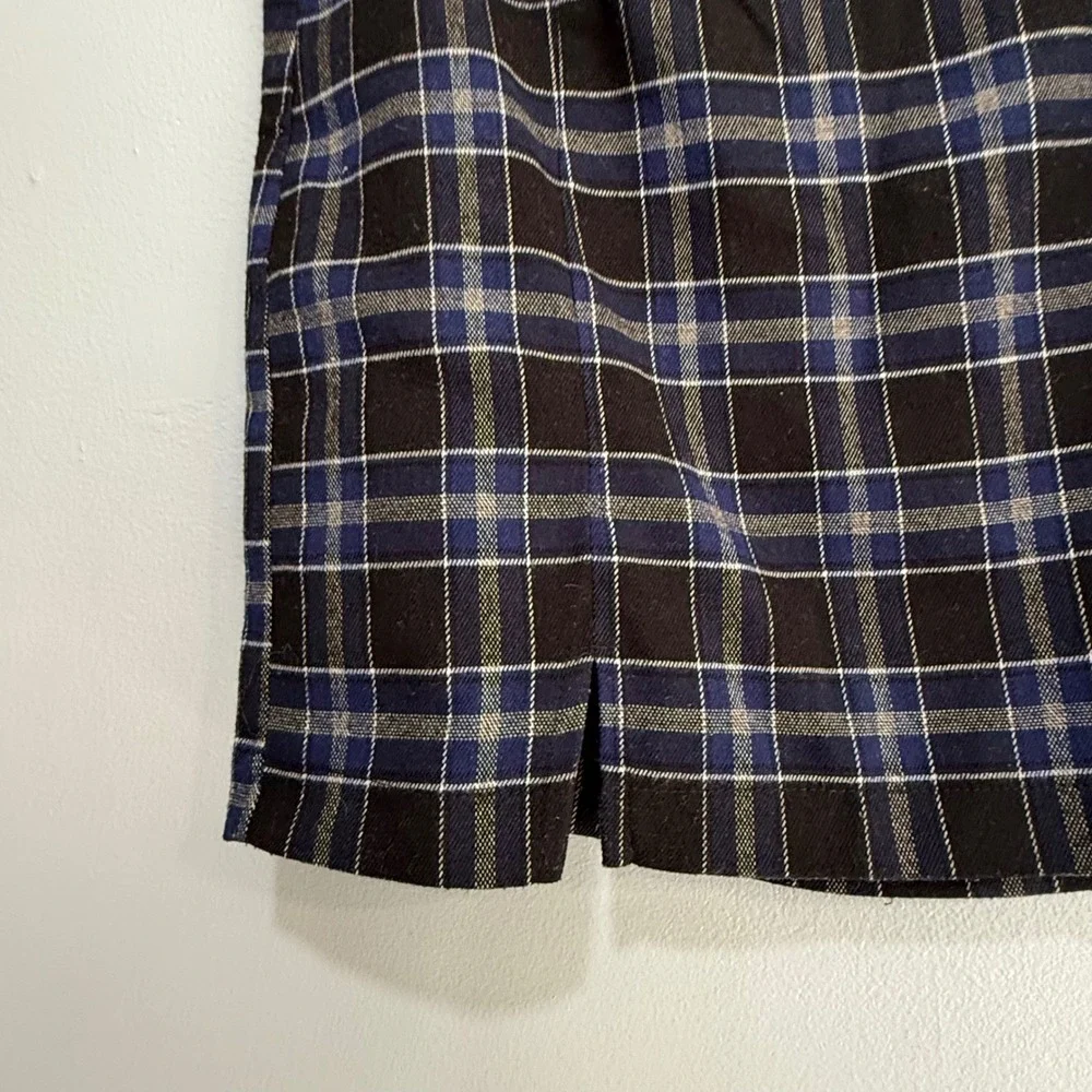 Eyeshadow Plaid Mini‎ Skirt Blue Black Tan Women's Size 3 academia